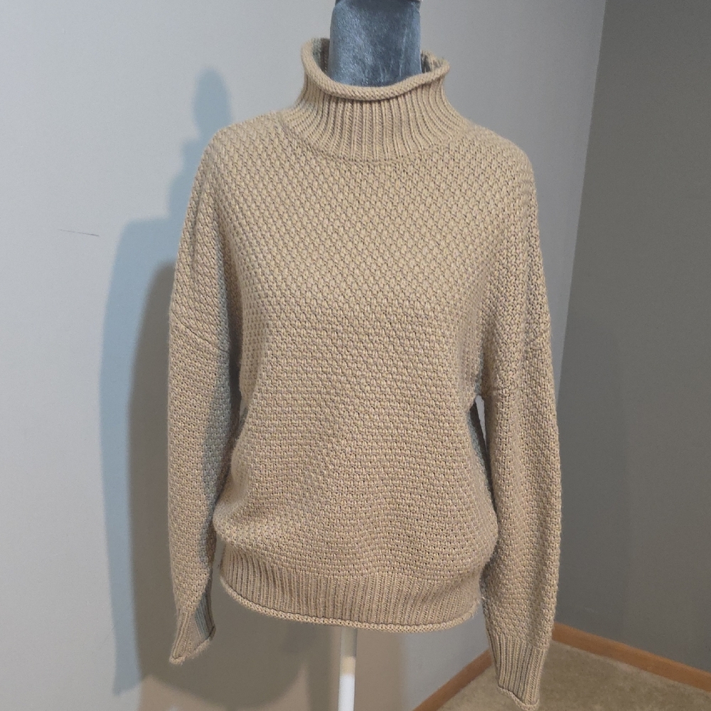 Zesica Ribbed Rolled Neck Knit‎ Turtleneck Sweater Sz S